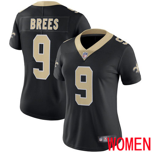 New Orleans Saints Limited Black Women Drew Brees Home Jersey NFL Football #9 Vapor Untouchable Jersey